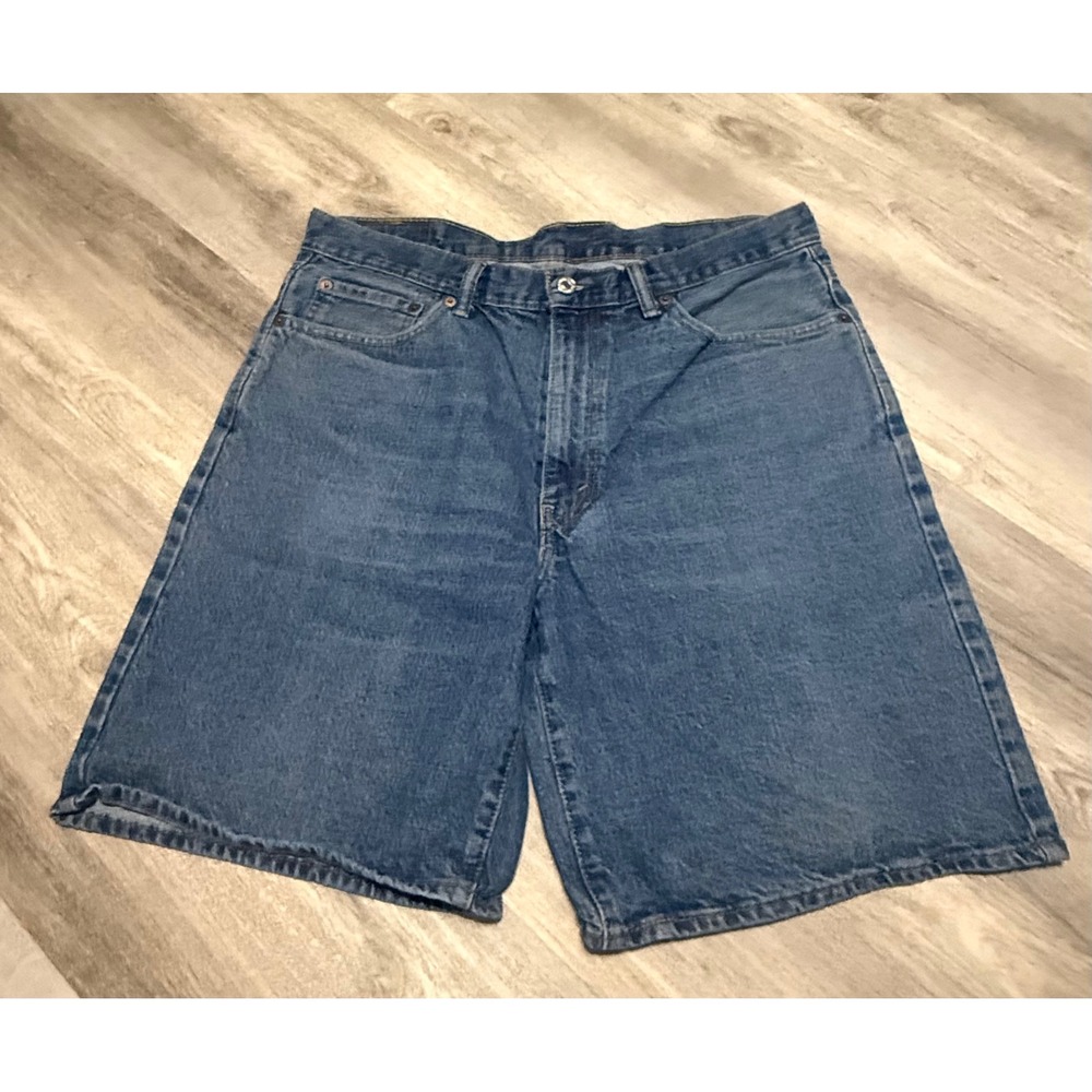 Levis 550 Relaxed Fit Denim Shorts Mens 36 Medium Wash Blue Cotton 5-Pocket